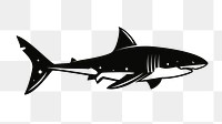 Shark vintage icon png clipart illustration, transparent background. Free public domain CC0 image.