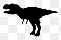 T-rex dinosaur silhouette png clipart illustration, transparent background. Free public domain CC0 image.