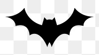 Bat silhouette png clipart illustration, transparent background. Free public domain CC0 image.