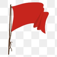 Red flag png clipart, transparent background. Free public domain CC0 image.