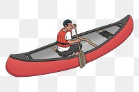 Kayaking man png clipart, transparent background. Free public domain CC0 image.