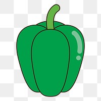 Bell pepper vegetable png clipart, transparent background. Free public domain CC0 image.