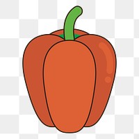 Bell pepper vegetable png clipart, transparent background. Free public domain CC0 image.