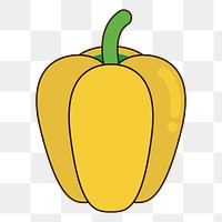 Bell pepper vegetable png clipart, transparent background. Free public domain CC0 image.