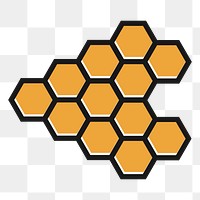 Honeycomb png clipart, transparent background. Free public domain CC0 image.