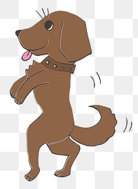 Cute dog cartoon png clipart, transparent background. Free public domain CC0 image.