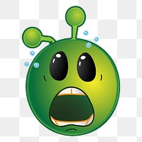 Crying alien cartoon png clipart, transparent background. Free public domain CC0 image.