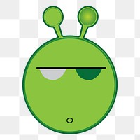 Annoyed  alien cartoon png clipart, transparent background. Free public domain CC0 image.