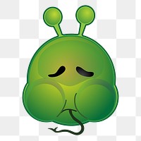 Sad alien cartoon png clipart, transparent background. Free public domain CC0 image.