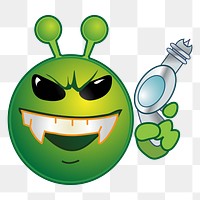 Villain  alien cartoon png clipart, transparent background. Free public domain CC0 image.