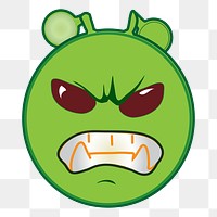 Angry alien cartoon png clipart, transparent background. Free public domain CC0 image.