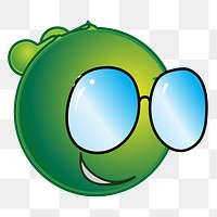 Nerdy alien cartoon png clipart, transparent background. Free public domain CC0 image.