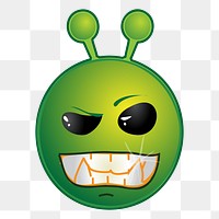 Determined alien cartoon png clipart, transparent background. Free public domain CC0 image.