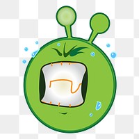 Crying alien cartoon png clipart, transparent background. Free public domain CC0 image.