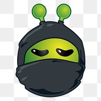 Ninja alien cartoon png clipart, transparent background. Free public domain CC0 image.