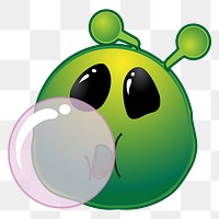 Bubblegum alien cartoon png clipart, transparent background. Free public domain CC0 image.