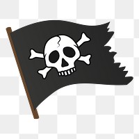 Pirate skull flag png clipart, transparent background. Free public domain CC0 image.