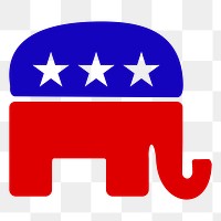 American flag elephant png clipart, transparent background. Free public domain CC0 image.