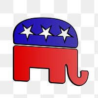 American flag elephant png clipart, transparent background. Free public domain CC0 image.