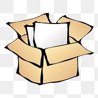 Box of papers png clipart, transparent background. Free public domain CC0 image.