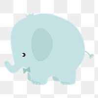 Cute blue elephant png clipart, transparent background. Free public domain CC0 image.