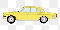 Yellow classic car png clipart, transparent background. Free public domain CC0 image.