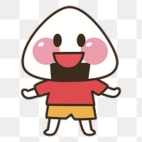 Onigiri boy cartoon png clipart, transparent background. Free public domain CC0 image.