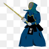 Kendo athlete png clipart, transparent background. Free public domain CC0 image.