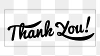 Thank you typography png clipart, transparent background. Free public domain CC0 image.