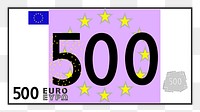 500 Euro bank note png clipart, transparent background. Free public domain CC0 image.