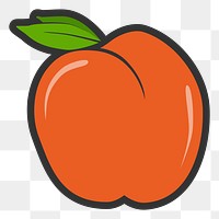 Peach fruit png clipart, transparent background. Free public domain CC0 image.