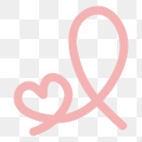 Pink heart doodle png clipart, transparent background. Free public domain CC0 image.