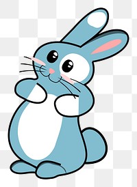 Cute bunny cartoon png clipart, transparent background. Free public domain CC0 image.