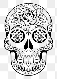 Sugar skull png clipart, transparent background. Free public domain CC0 image.