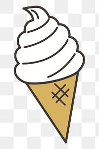 Ice-cream cone png clipart, transparent background. Free public domain CC0 image.