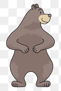 Grizzly bear cartoon png clipart, transparent background. Free public domain CC0 image.