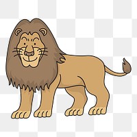 Lion animal cartoon png clipart, transparent background. Free public domain CC0 image.