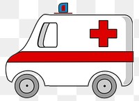 Ambulance car vehicle png clipart, transparent background. Free public domain CC0 image.