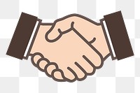 Business handshake png clipart, transparent background. Free public domain CC0 image.