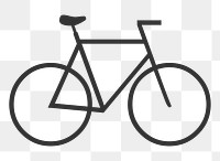 Bicycle line art png clipart, transparent background. Free public domain CC0 image.