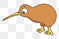 Kiwi bird animal png clipart, transparent background. Free public domain CC0 image.