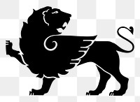 Griffin silhouette png clipart, transparent background. Free public domain CC0 image.