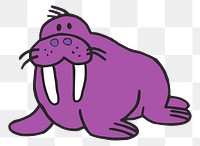 Purple sea lion png clipart, transparent background. Free public domain CC0 image.