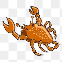 Crab animal png clipart, transparent background. Free public domain CC0 image.