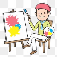 Male painter png clipart, transparent background. Free public domain CC0 image.