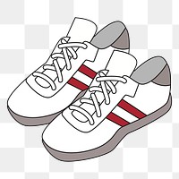 White sneakers png clipart, transparent background. Free public domain CC0 image.