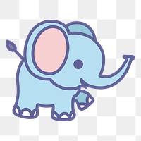 Blue elephant png clipart, transparent background. Free public domain CC0 image.