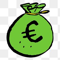 Money bag png clipart, transparent background. Free public domain CC0 image.