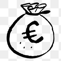 Money bag png clipart, transparent background. Free public domain CC0 image.