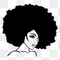 Afro woman png clipart, transparent background. Free public domain CC0 image.